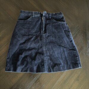 Brandy Melville Navy Corduroy Mini Skirt, OS